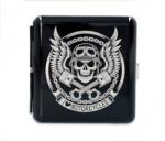 Padonio Gentelo fém cigaretta tárca 20 szál cigarettának - I love Motorcycles koponya mintával (DM-5-8045-1)