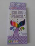 Yalong Stationery színes ceruzakészlet, háromszögletű, 12 darabos, lila