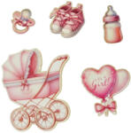  Nyomtatott dekorkarton - Baba csomag/ lány 5/cs 4-8cm 6635