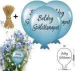  Nyomtatott dekorkarton - Boldog születésnapot lufi - pasztell kék 3db/csomag