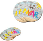  Nyomtatott dekorkarton - Hello nyár kerek táblák 3db - papelito