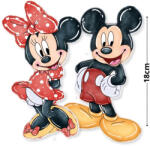  Nyomtatott dekorkarton - Mickey és Minnie - piros 18cm 2db/csomag