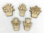 Fa cserepes virág figurák 5 féle, 2-3cm 5db/cs 5775