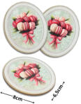  Nyomtatott dekorkarton - Macaron csokor ovál tábla 3db/cs - papelito