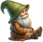  Nyomtatott dekorkarton - Ülő manó 15cm - papelito