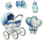  Nyomtatott dekorkarton - Baba csomag/ fiú 5/cs 4-8cm 6642