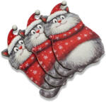  Nyomtatott dekorkarton - Téli macska 3db/csomag - papelito