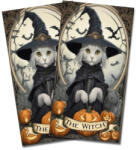  Nyomtatott dekorkarton - Tábla Tarot kártya Boszimacska 2db/csomag - papelito