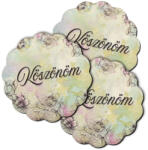  Nyomtatott fa tábla - Virágos tábla - Köszönöm 3db/csomag - papelito