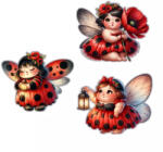  Nyomtatott dekorkarton - Katica tündérek 3/cs 10*8cm 6741