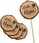  Nyomtatott dekorkarton - Hello Nyár faszelet méhecskés 5db/csomag - papelito