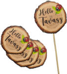  Nyomtatott dekorkarton - Hello Tavasz faszelet katicás 5db/csomag - papelito