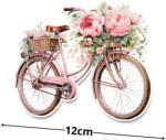  Nyomtatott dekorkarton - Bicikli virággal rózsaszín - papelito