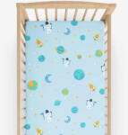 Goldea gyermek körgumis pamut lepedő kiságyba - űrhajósok az űrben 60 x 120 cm