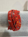  Tűzvörös Forgatag - színes gyöngy karkötő (VK49)
