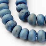  Kékeszöld Druzy Achát Korong Ásványgyöngy 8x5-6mm