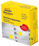 AVERY Etikett AVERY 3856 öntapadó jelölőpont adagoló dobozban sárga 19mm 250 jelölőpont/doboz (3856) - robbitairodaszer