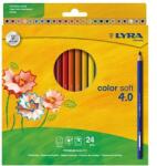 LYRA Színes ceruza LYRA Color Soft 4.0 extra puha élénk lágy színek 24 darabos (2421240) - robbitairodaszer