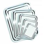  Tálca szögletes rozsdamentes acél krómozott 25x21cm (1605SIS001)