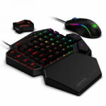 Redragon K585 egykezes Gaming billentyűzet, M721-Pro egér és GA200 konzol adapter fekete (K585RGB-BB) (K585RGB-BB)
