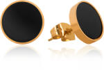 Troli Aranyozott acél fülbevaló fekete középpel