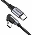 UGREEN Hajlított USB-C tápkábel 60W 20V 3A 1m fekete-szürke