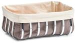 Zeller felszolgáló kosár, fém/pamut, 33x24x13 cm, szürke/krémszínű (ZE-27319)