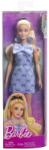 Barbie Papusa Barbie Fashionistas, rochie albastra cu fundite, 30cm Papusa