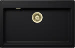 SCHOCK Schock Signus N-100XL konyhai mosogatótálca 790 x 500 mm Cristadur Puro, intenzív fekete és szűrőkosár, túlfolyó takaró White Gold (SETSN100XLPUPVWGO)