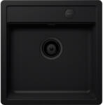 SCHOCK Schock Mono N-100S konyhai mosogatótálca 490 x 510 mm Cristadur Puro, intenzív fekete és szűrőkosár, távműködtető gomb, túlfolyó takaró Puro (SETMN100SPUPVPUR)