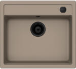 SCHOCK Schock Mono N-100 konyhai mosogatótálca 570 x 510 mm Cristadur Twilight, taupe szürke és szűrőkosár, távműködtető gomb, túlfolyó takaró Puro (SETMN100TWPVPUR)