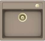 SCHOCK Schock Mono N-100 konyhai mosogatótálca 570 x 510 mm Cristadur Twilight, taupe szürke és szűrőkosár, távműködtető gomb, túlfolyó takaró White Gold (SETMN100TWPVWGO)