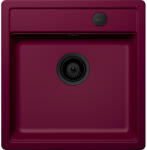 SCHOCK Schock Mono N-100S konyhai mosogatótálca 490 x 510 mm Cristadur Berry, bogyószín és szűrőkosár, távműködtető gomb, túlfolyó takaró Puro (SETMN100SBEPVPUR)