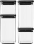 Brabantia 4db-os tárolóedény készlet - sötétszürke 2x1, 6L + 2x0, 7L (122422)