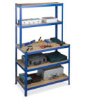 RelaxDays Fém polc 5 polccal, méretei 180 x 100 x 60 cm, maximális teherbírása 900 kg, kék, Relaxdays