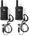 Nedis WLTK0610BK Walkie-Talkie készlet, 2 kézibeszélő 6 km-ig, 8 csatorna, 38 alcsatorna, 61 DCS kód, PTT/ VOX, LED lámp (WLTK0610BK) - pcx