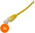 Well Set 3 x Cablu UTP, Cat 5e, Patch Cord, 7.5 m, Galben, Well (TIV-3xUTP-0008-7.5YW-WL)