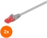 Goobay Set 2 x Cablu de Retea U/UTP, Cat6, Patch Cord, 7.5 m, Goobay, Gri (TIV-2xUTP-6003/7.5GY-GBAY)