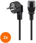 Well Set 2 x Cablu de Alimentare Calculator Schuko 90 Grade Tata, CCE Mama 2.0 m (TIV-2xCABLE-703-2.0-WL)
