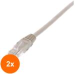 Well Set 2 x Cablu UTP, Cat 6, Patch Cord, 10 m, Gri, Well (TIV-2xUTP-6003-10GY-WL)