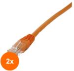 Well Set 2 x Cablu UTP, Cat 6, Patch Cord, 5 m, Portocaliu, Well (TIV-2xUTP-6003-5OE-WL)