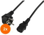 Well Set 2 x Cablu de Alimentare Calculator Schuko 90 Grade Tata - CCE Mama 5m Well (TIV-2xCABLE-703-5.0-WL)