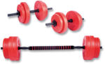 ROVERA - Súlyzó készlet rúddal és állítható tárcsákkal 17 kg-os testépítéshez 17 KG fekete|vörös