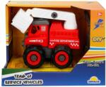 Sunman Camion pompieri cu elevator si surubelnita, Zapp Toys, 16 cm