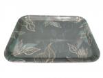  Tálca 38, 4*28, 5*2cm műanyag zöld leveles mintával SJ5 (SJ5)