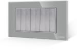 Luxion Intrerupator Mecanic 8 Posturi LUXION cu Rama din Sticla, Standard Italian, 4M - culoare gri