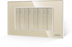 Luxion Intrerupator Mecanic 8 Posturi LUXION cu Rama din Sticla, Standard Italian, 4M - culoare auriu