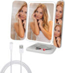  Kinyitható Kozmetikai Tükör LED Világítással, Állítható Szöggel - Fehér (NZ-430)