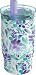 QUOKKA Pahar termic cu pai Quokka Mist Violet Blooms, 720 ml (40165)