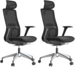 Mercury 2PACK Ergonomikus irodai szék WISDOM, fekete műanyag, fekete (2 db)